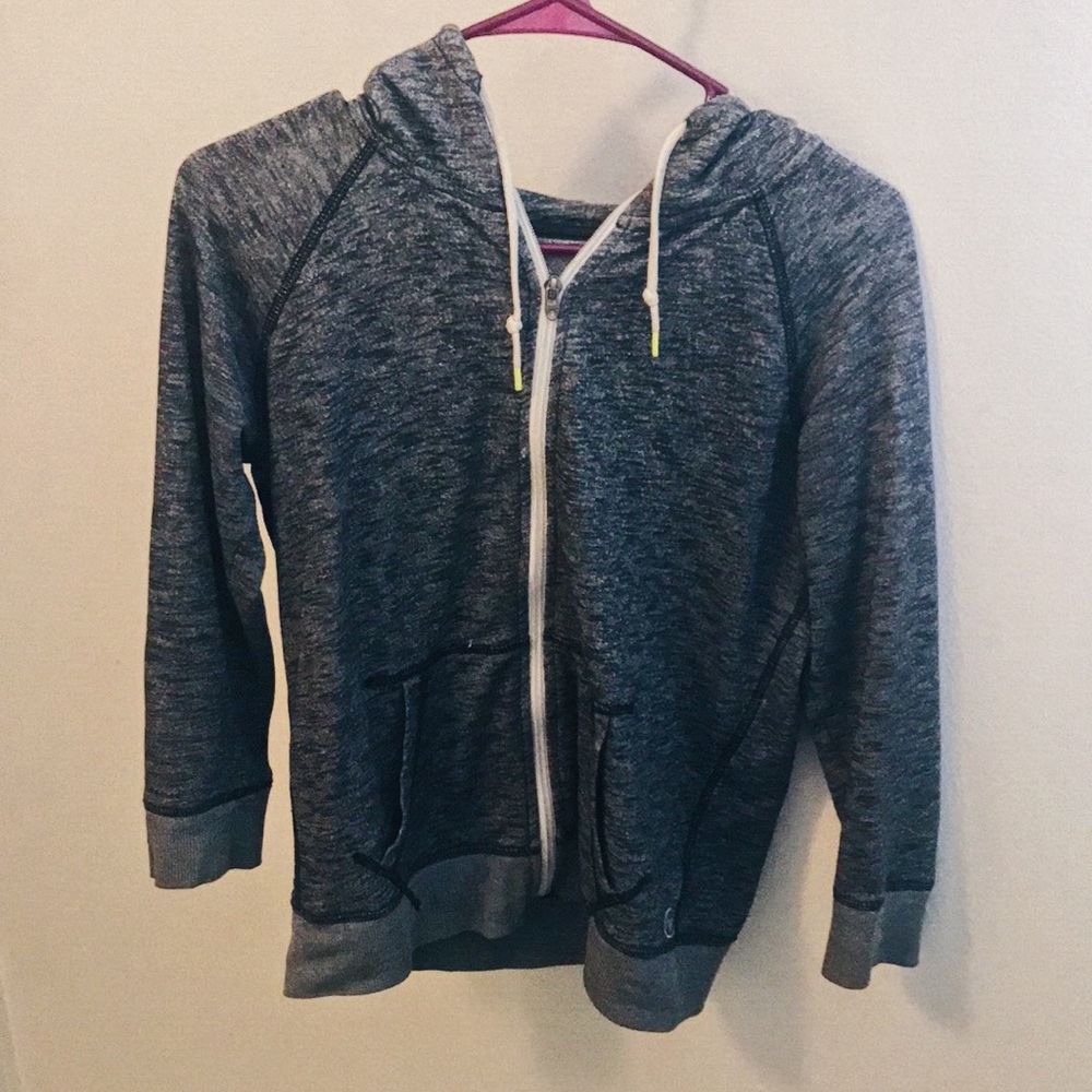 American Eagle Heather Gray Zip Up Hoodie